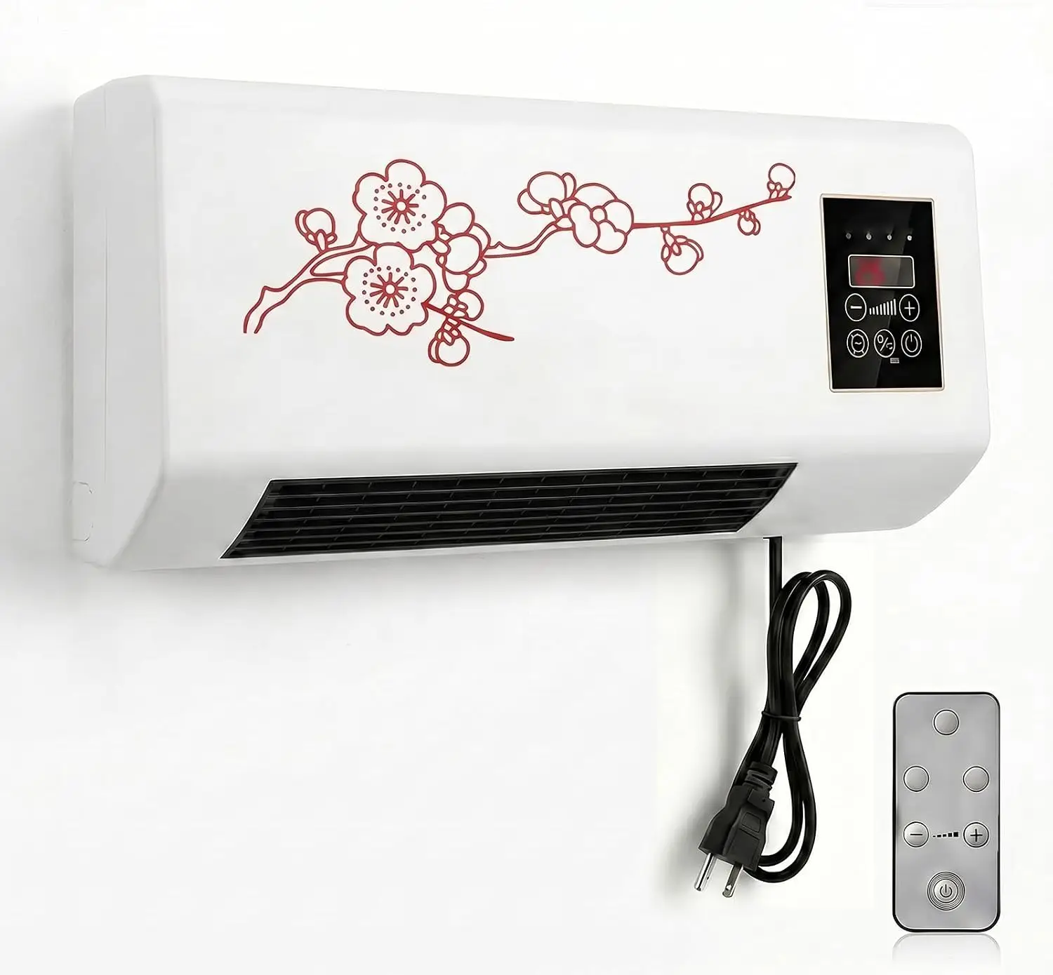 Wall Mounted Air Conditioner and Heater Combo, 1800W Ductless Portable AC Fan Unit, No Window Needed, 2-in-1 PTC Fast Heating & Natural Airflow for Bedroom, Garage, RV, Camper(Red)