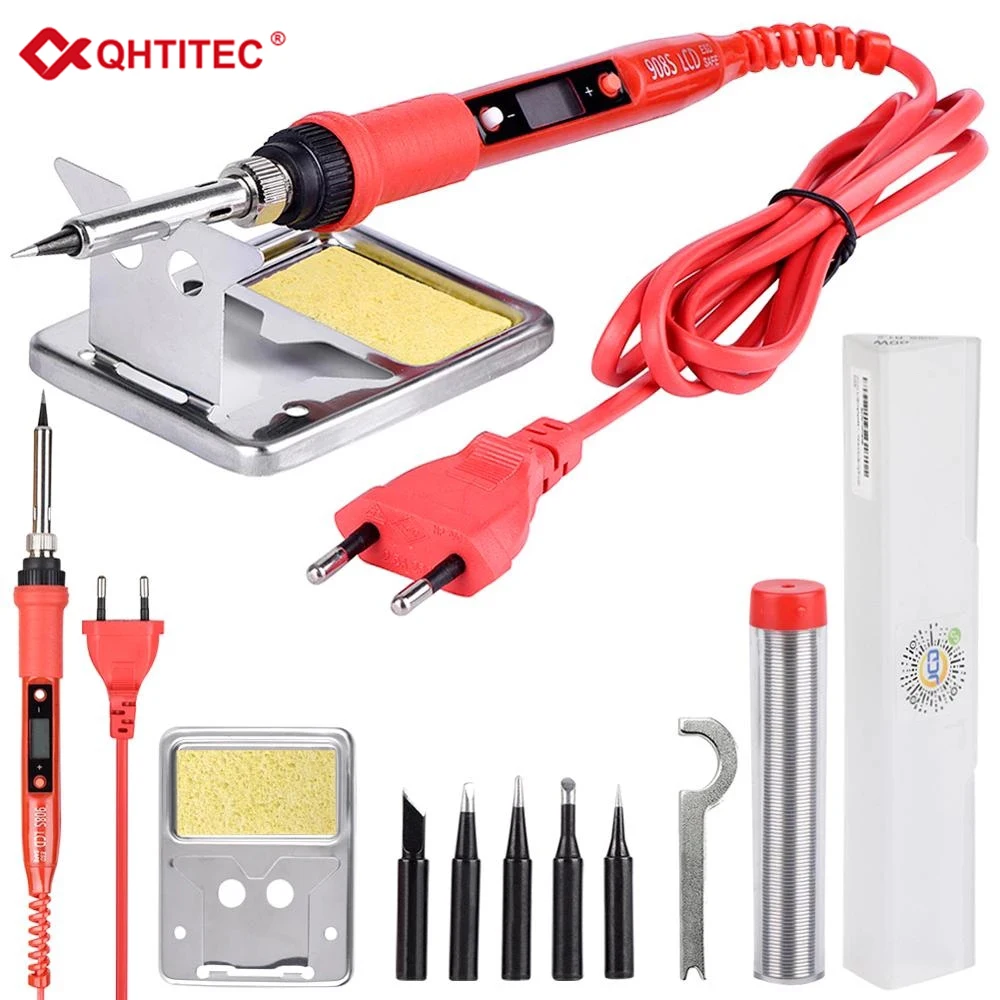JCD-Kit de pistola de soldadura Digital LCD, 80W, ajustable, controlado por temperatura, herramientas de soldador para reparación del hogar