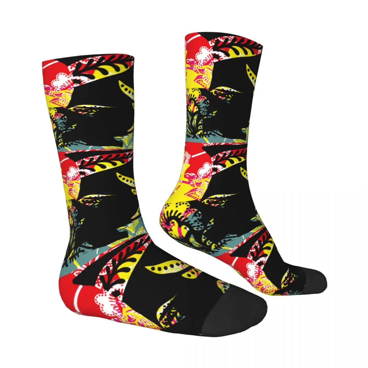 Chaussette Imprimée Homme Polyester Illustration Fleur (8)