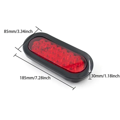 Imagen 2 del producto 2 uds 12V 24V camión remolque luz trasera ovalada freno LED lámpara trasera para Jeep camioneta barco Tractor Van RV UTV UTE autobús impermeable