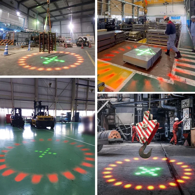 倉庫危険区域向け、歩行者衝突防止用自動形状変化フォークリフト天井クレーン接近安全警告灯