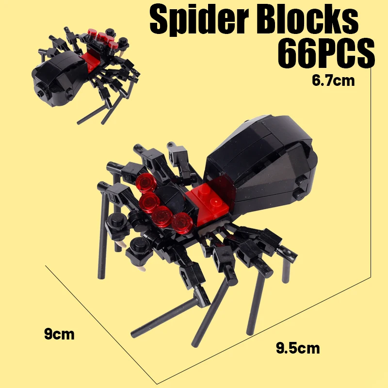 Moc City Animal Spider Building Blocks Street View House Zoo Schattige Huisdieren Accessoires Home Diy Bricks Friends Kerst Toys Cadeaus