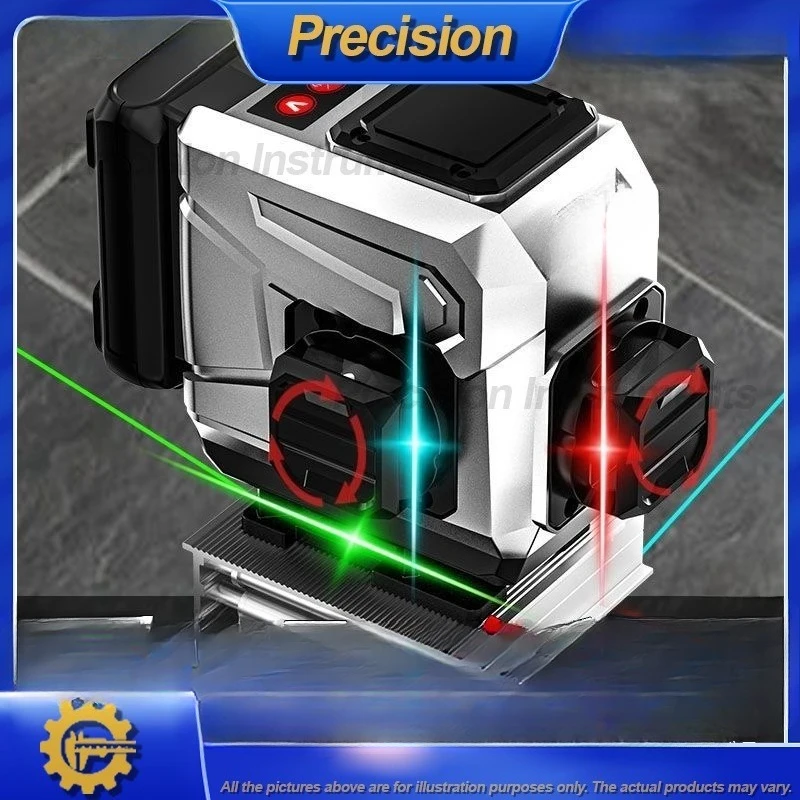 2026 New Outdoor Tri-Color High-Power Laser Level with UV Red Light Precision Auto-Leveling Infrared Line Tool for Construction