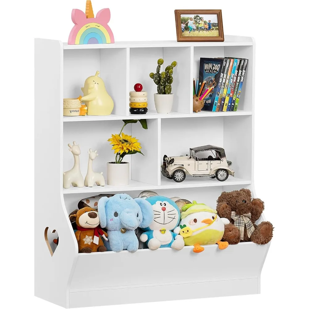 Lerliuo Kinder Spielzeug Aufbewahrung organisator, 3-stufiges Kinder Bücherregal und Bücherregal, Kleinkind 6 Cubby Spielzeug Aufbewahrung schrank, Spielzeug regal