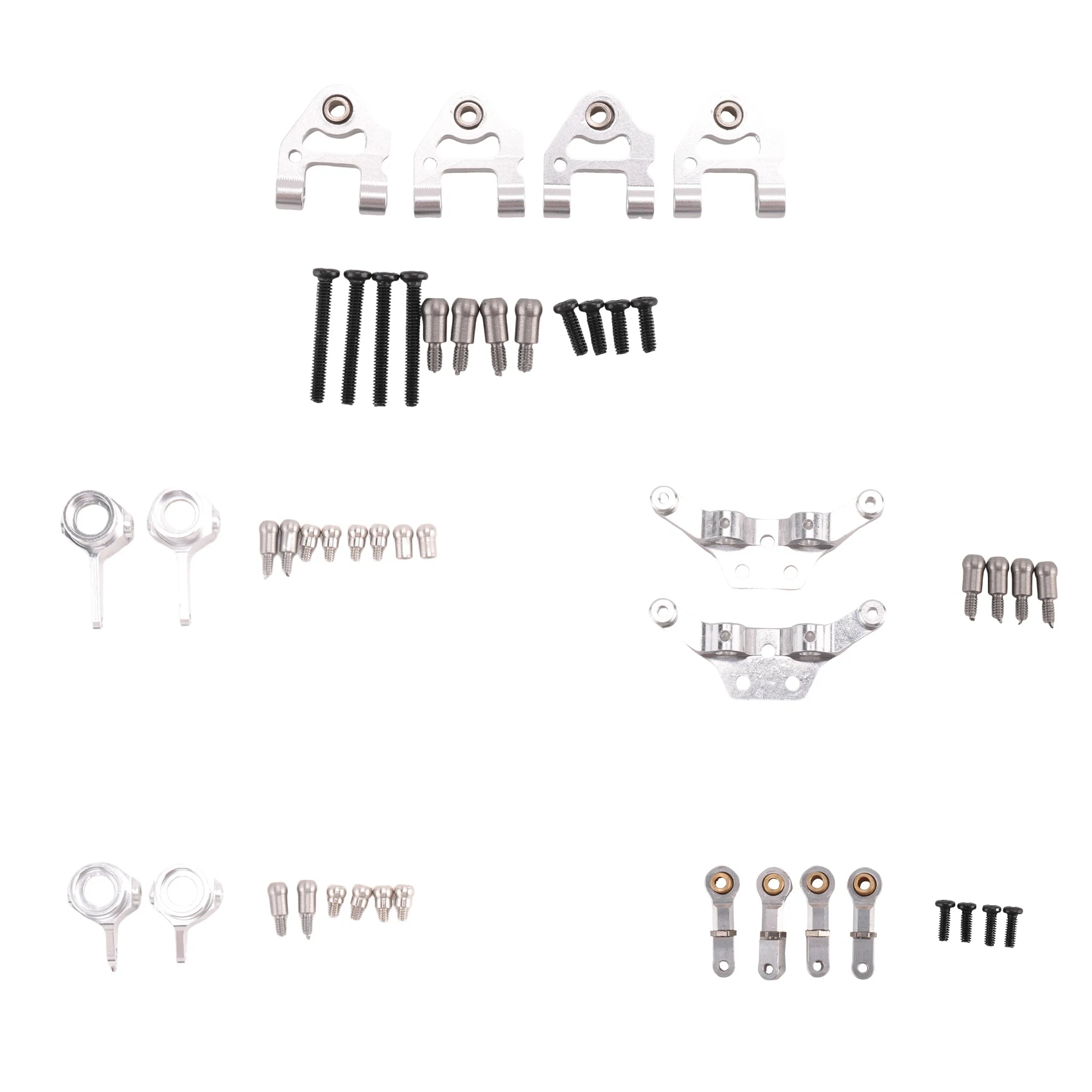 SLQZT Set di piastre per braccio oscillante con parti aggiornate in metallo per P929 P939 K969 K979 K989 K999 1/28 RC Car, Argento