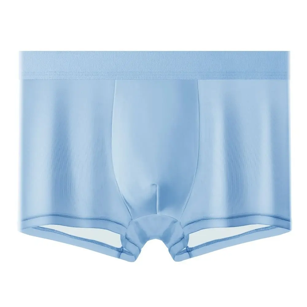 4PCS Breathable Mid Waist Men's Ice Silk Panties Underpants Solid Seamless Boxers Briefs Simple Lingerie Underwears for Man Man