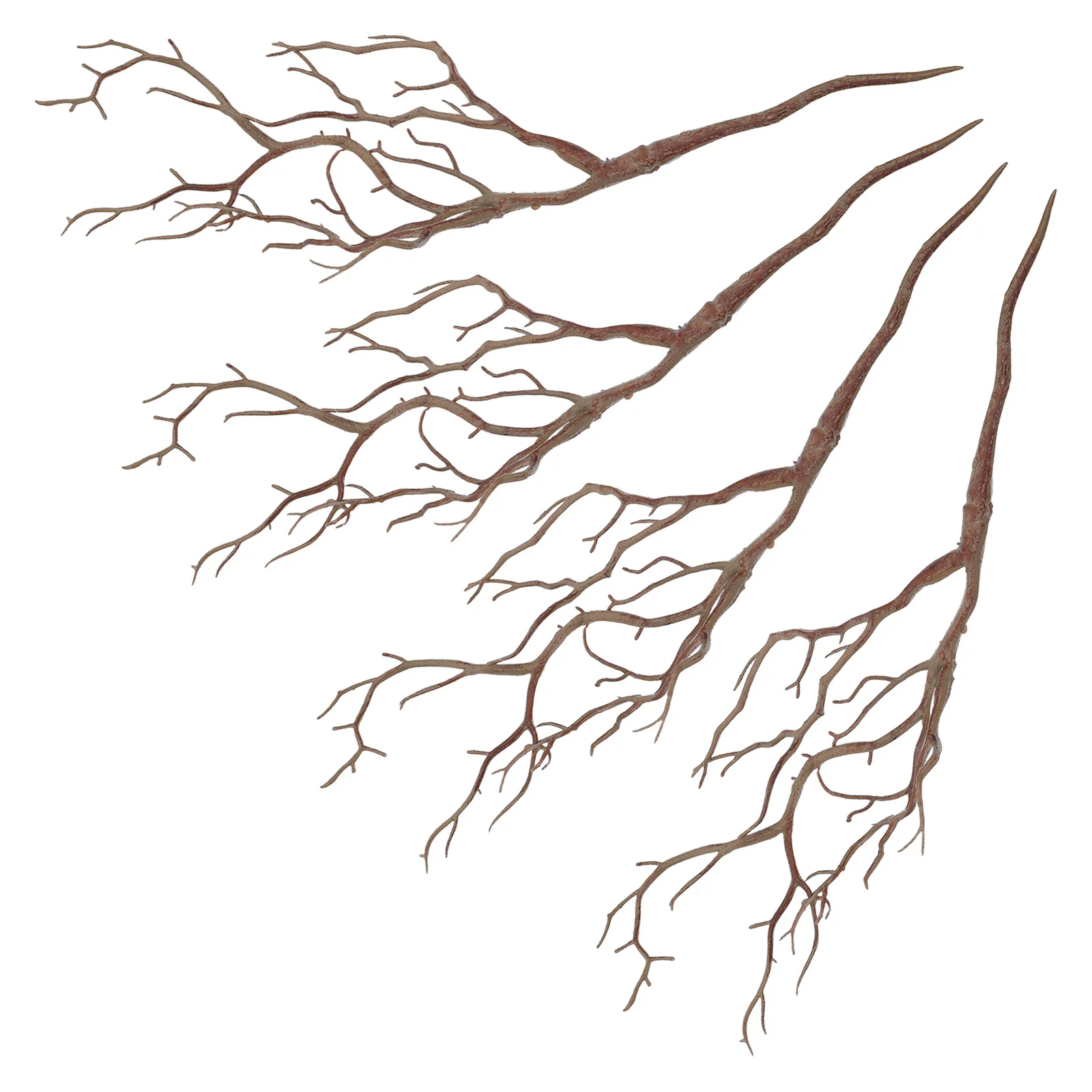 

4pcs Artificial Coral Dry Branches Light Brown Curvy Fake Wood Branches For Vase Decor Tall Dried Tree Twigs For Tabletop