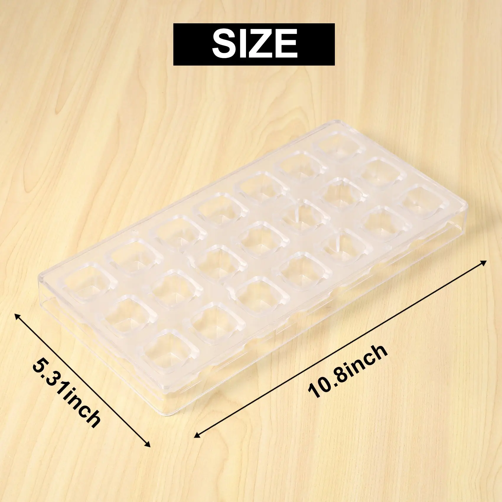 M12K-3D Chocolate Mold Homemade Square Chocolate Diy Pastry Tools Polycarbonate Chocolate Moulds