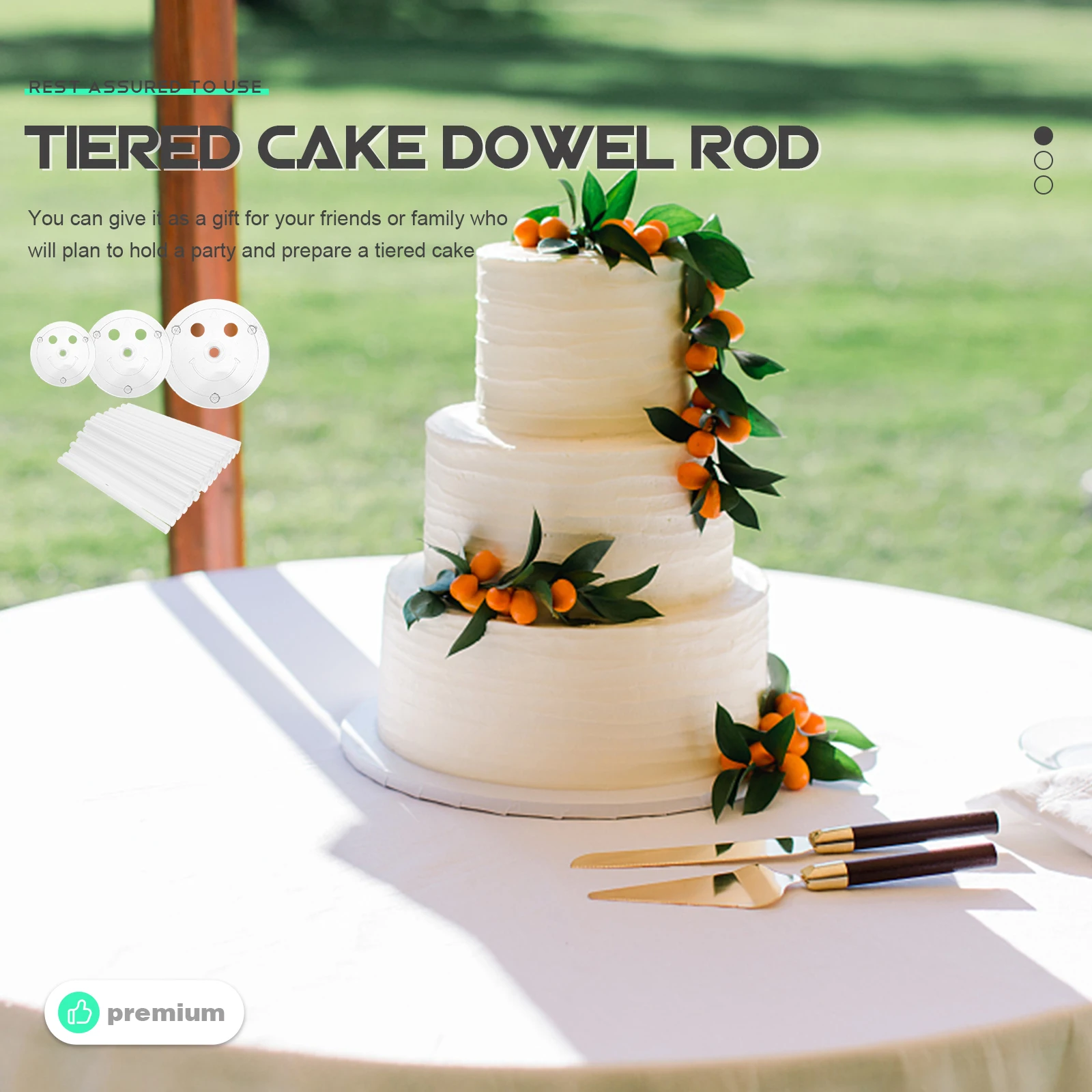 

Plastic Cake Stand Set Transparent Tier Supports Dowel Rods Plates Wedding Birthday Party Cake Support Sticks Strong Easy Use