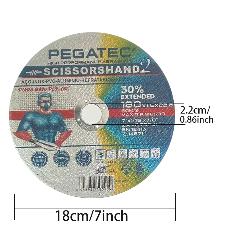 180x1.6x22.23 مللي متر أسطوانة تقطيع زاوية طاحونة قطع المعادن الفولاذ المقاوم للصدأ خاص رقيقة جدا طحن عجلة القرص 7 قطع الراتنج