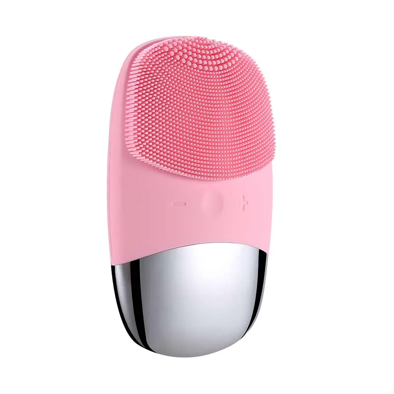 Electric Facial Cleansing Brush Silicone Rechargeable Introducer Beauty Device Ultrasonic Face Cleaning Massage Tool
