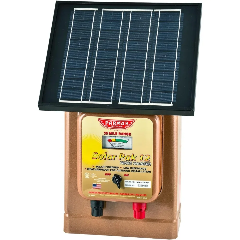 home.Parmak Magnum Solar-Pak 12 Low Impedance 12 Volt Battery Operated 30 Mile Range Electric Fence Charger MAG12-SP