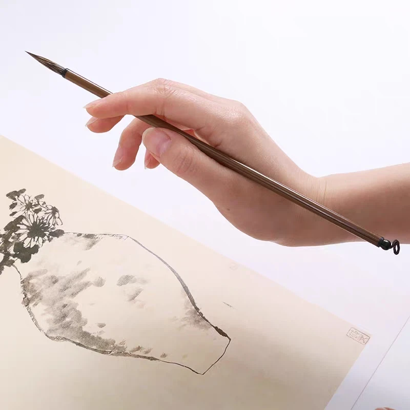 

Small Regular Script Thin Gold Body Calligraphy Brush Stone Badger Hair Meticulous Painting Hook Line Drawing Brush Scriptliner