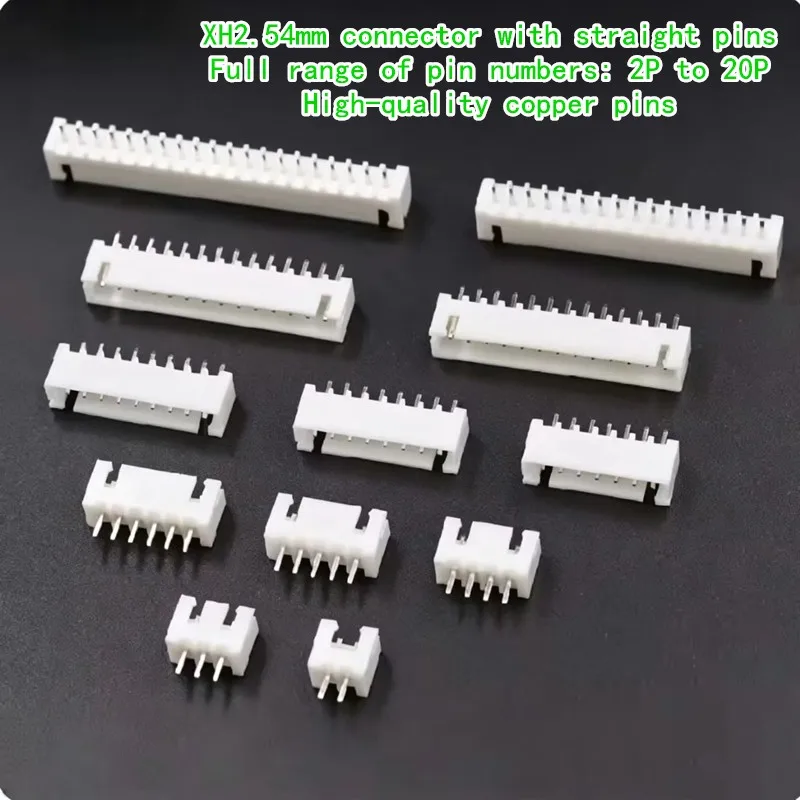 100pcs XH2.54 2/3/4/5/6/7/8/9/10/11/12/13/14/15/16pin JST Connector plug Male, Female, Crimps