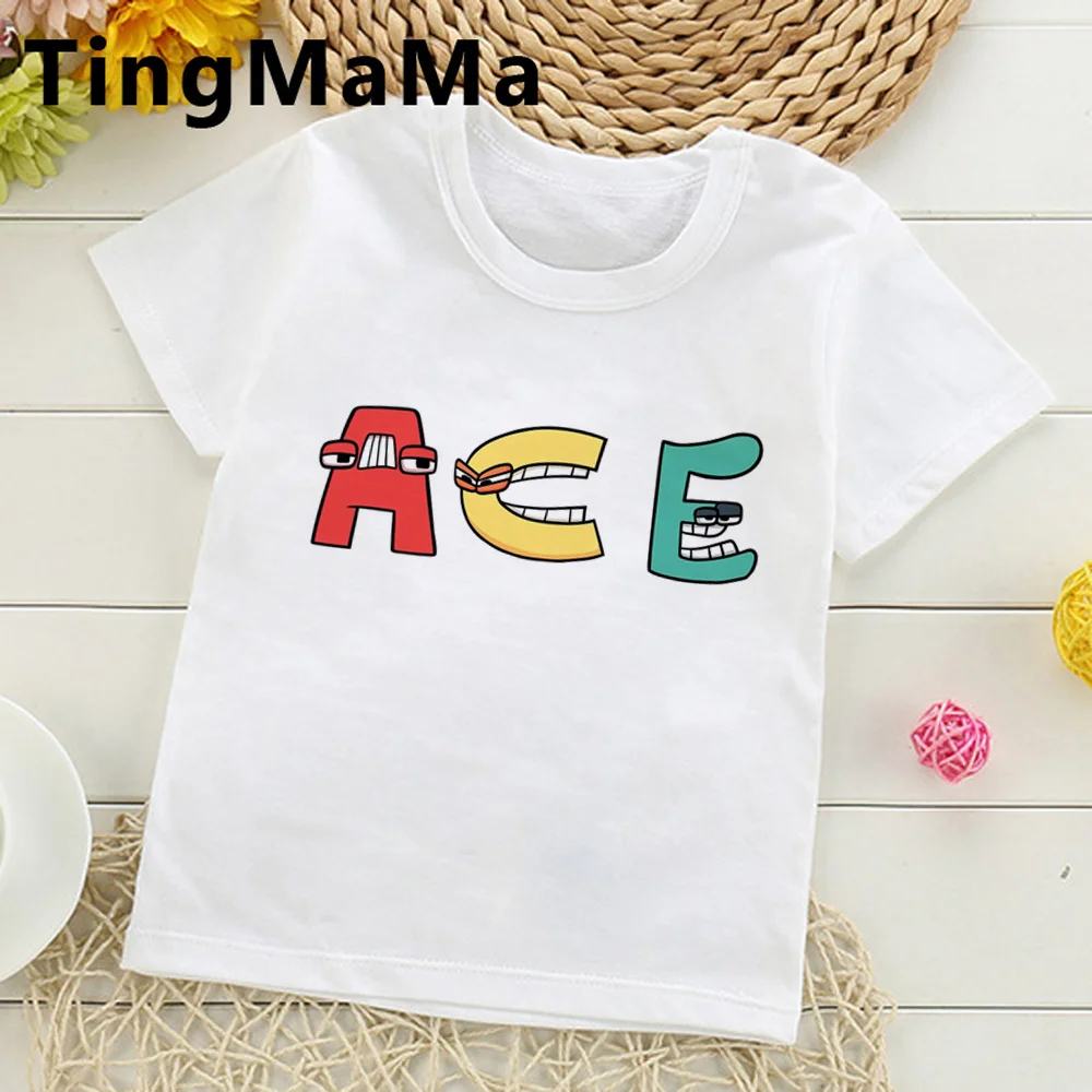 Coloring Alphabet Lore Kids t shirt women summer funny graphic Tee girl graphic clothes