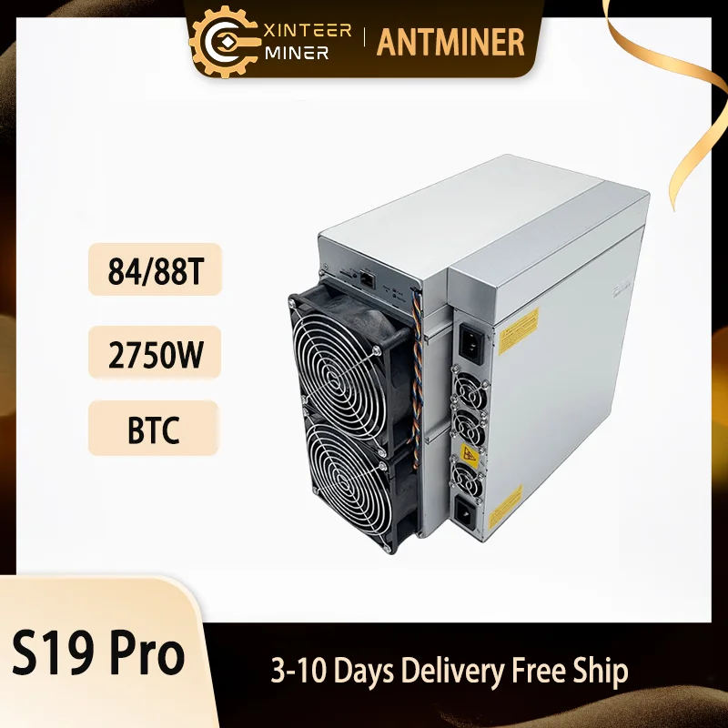 New Bitmain Antminer S19 Pro 84T 88T Bitcoin Miner Profitable Mining Machine S19pro With PSU,In Stock.