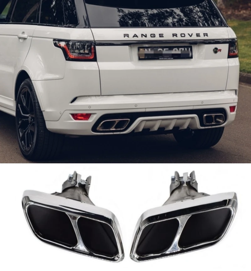 Punta de escape para coche, silenciador de tubo de escape de acero inoxidable 304 para Range Rover 2018-2020, con kit de carroce