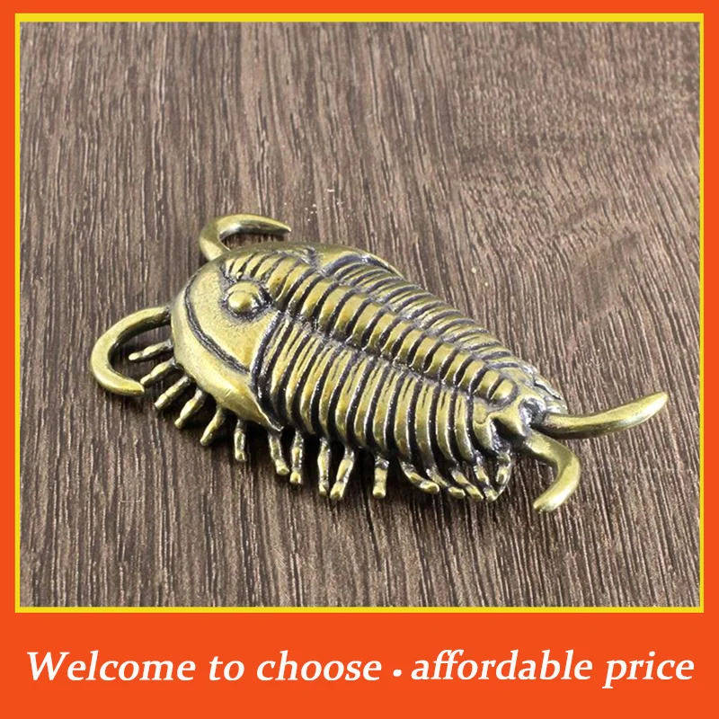 1/2Pcs Brass Cambrian Trilobite Brass Desk Decoration Retro Insect Small Figurine Tea Pets Home Office Ornaments Souvenir Gift