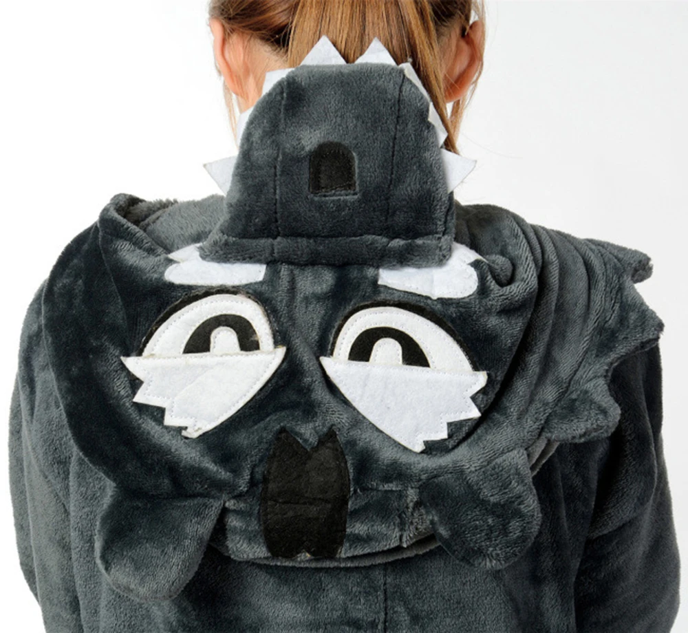 Grey Wolf Onesies Unisex Adult Winter Kigurumi Pyjamas Women Men Warm Flannel Sleepwear Anime Homewear Fleece Couple Pajamas