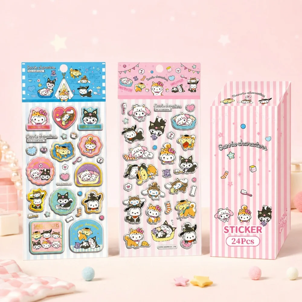 

Genuine Sanrio Foam Stickers Hello Kitty Cinnamoroll My Melody Kuromi Puppy Costume Kawaii Puffy Sticker Toys Gifts for Girls