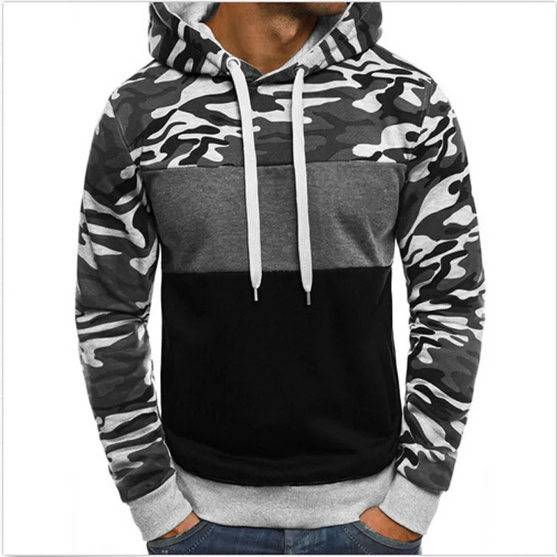 Spring Autumn Hoodies Coat Long Sleeve Men's Camouflage Outwear Male Sportwear Slim Fit Hooded Sweatershirts for Man MY112