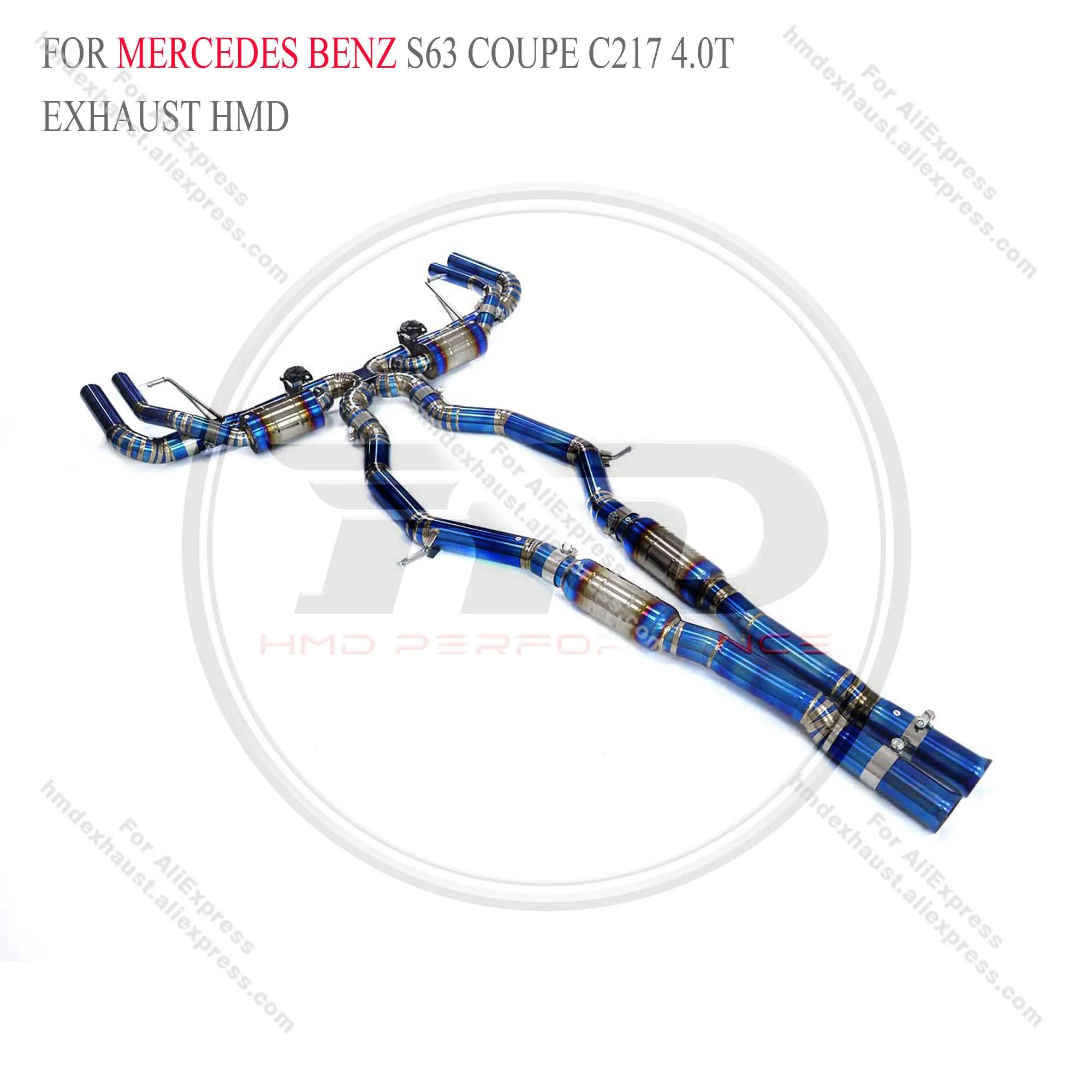 HMD Titanium Alloy Exhaust Catback For Mercedes Benz C217 S63 Coupe With Exhaust Muffler Valve Racing Auto Parts