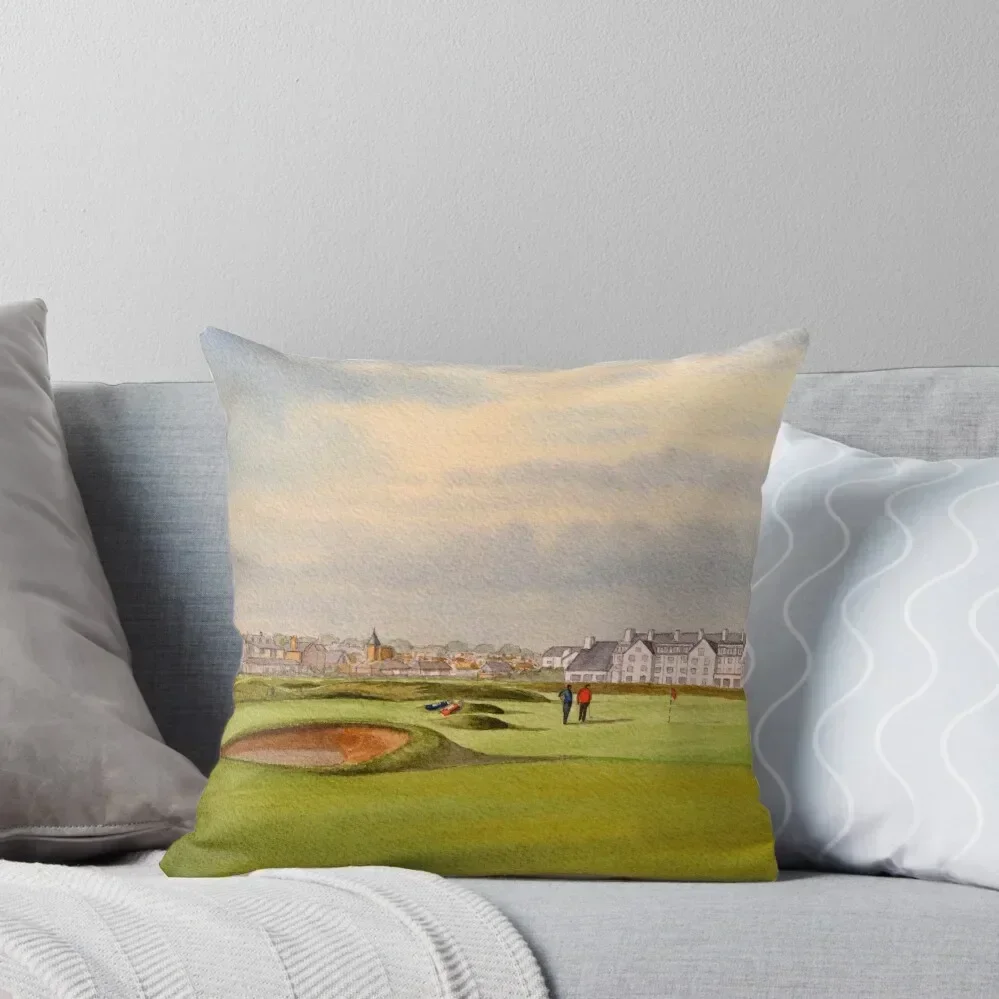 

Carnoustie Golf Course Scotland With Clubhouse Throw Pillow Cushion Child pillow cover christmas pillow