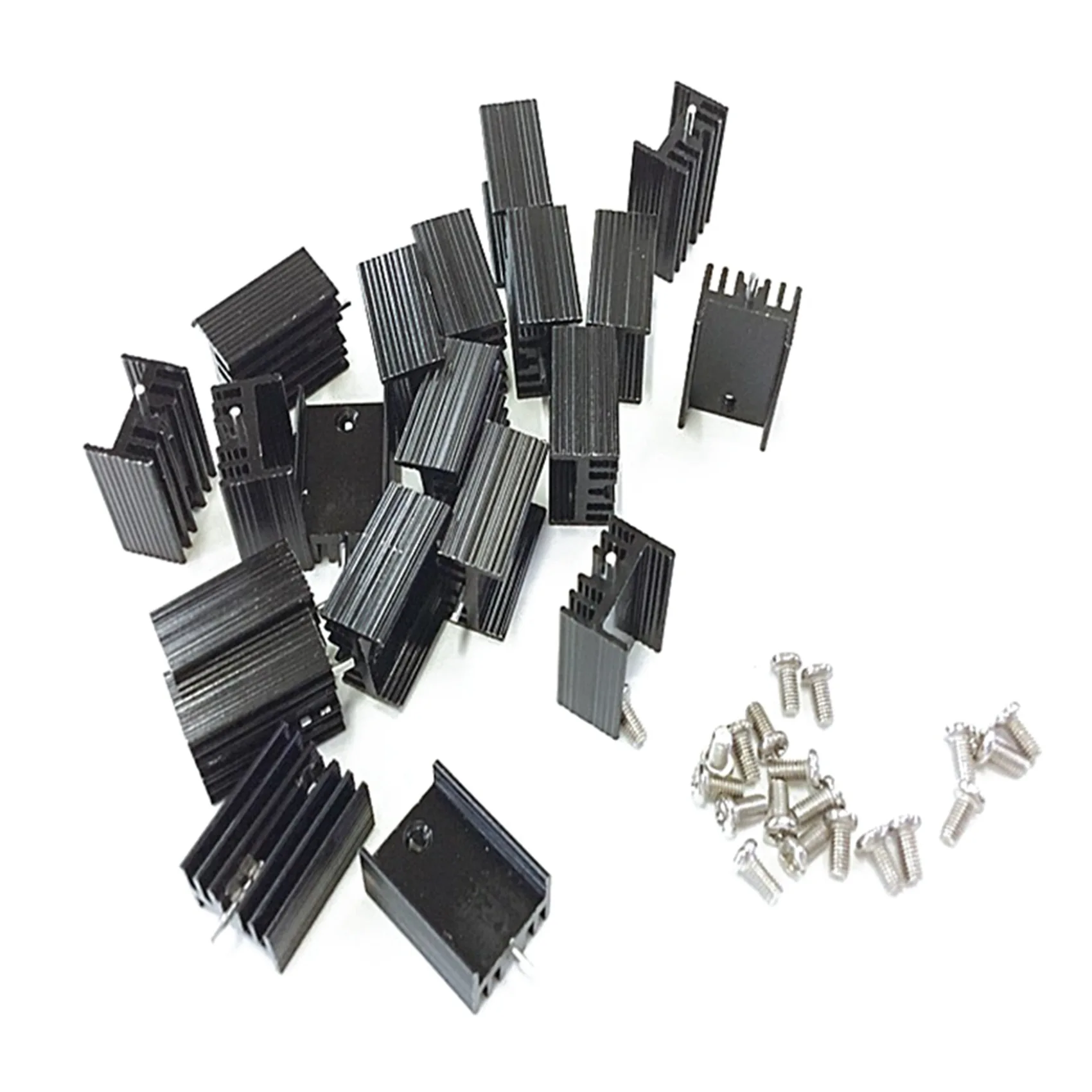 A68Z 20 Pcs 21X15x11mm Black Aluminum Heat Sink For TO-220 Mosfet Transistors