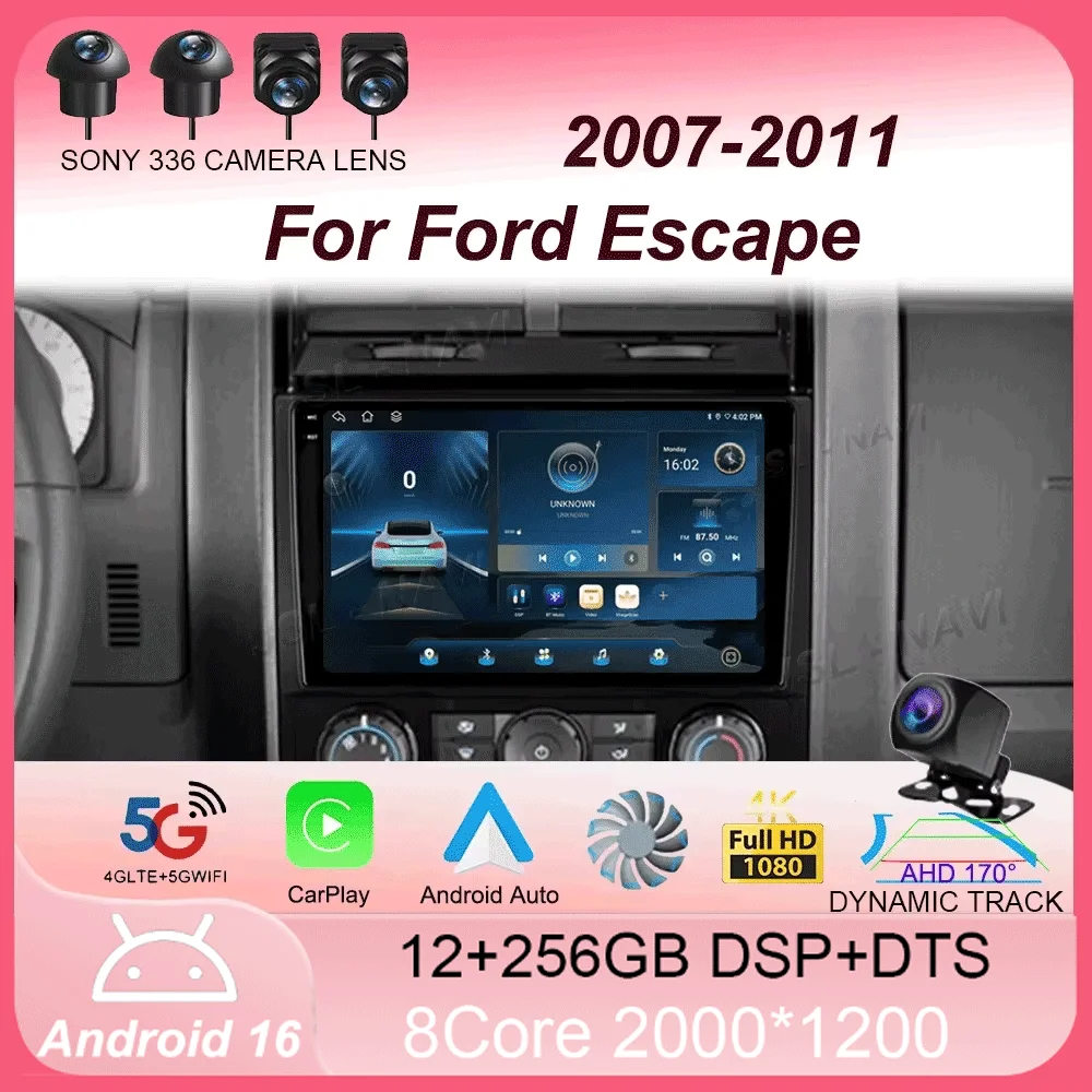 

Android 16 Car Auto Radio For Ford Escape 2007 2008 2009 2010 2011 DVD Multimedia Video Player Navigation GPS Stereo NO DVD