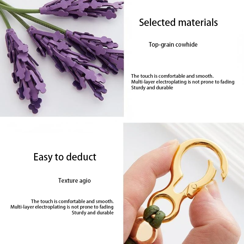 الخزامى حقيبة قلادة الموضة الإبداعية اليدوية الجلود Diy بها بنفسك المفاتيح هدية للأصدقاء الملابس الرائعة والاكسسوارات حقيبة قلادة #6