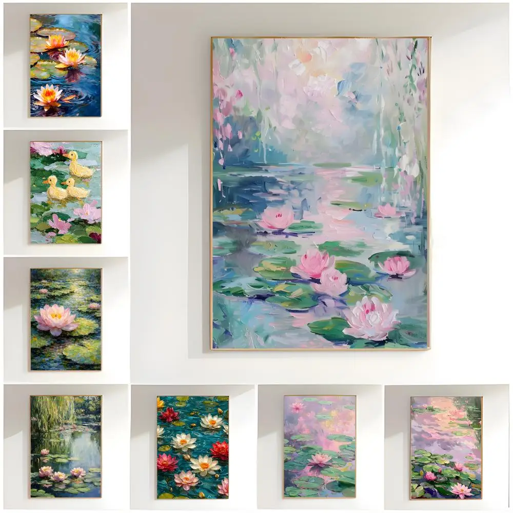 Classic French Impressionist Art Water Lilies Poster Premium Wall Decor Modern Home Poster Unframed