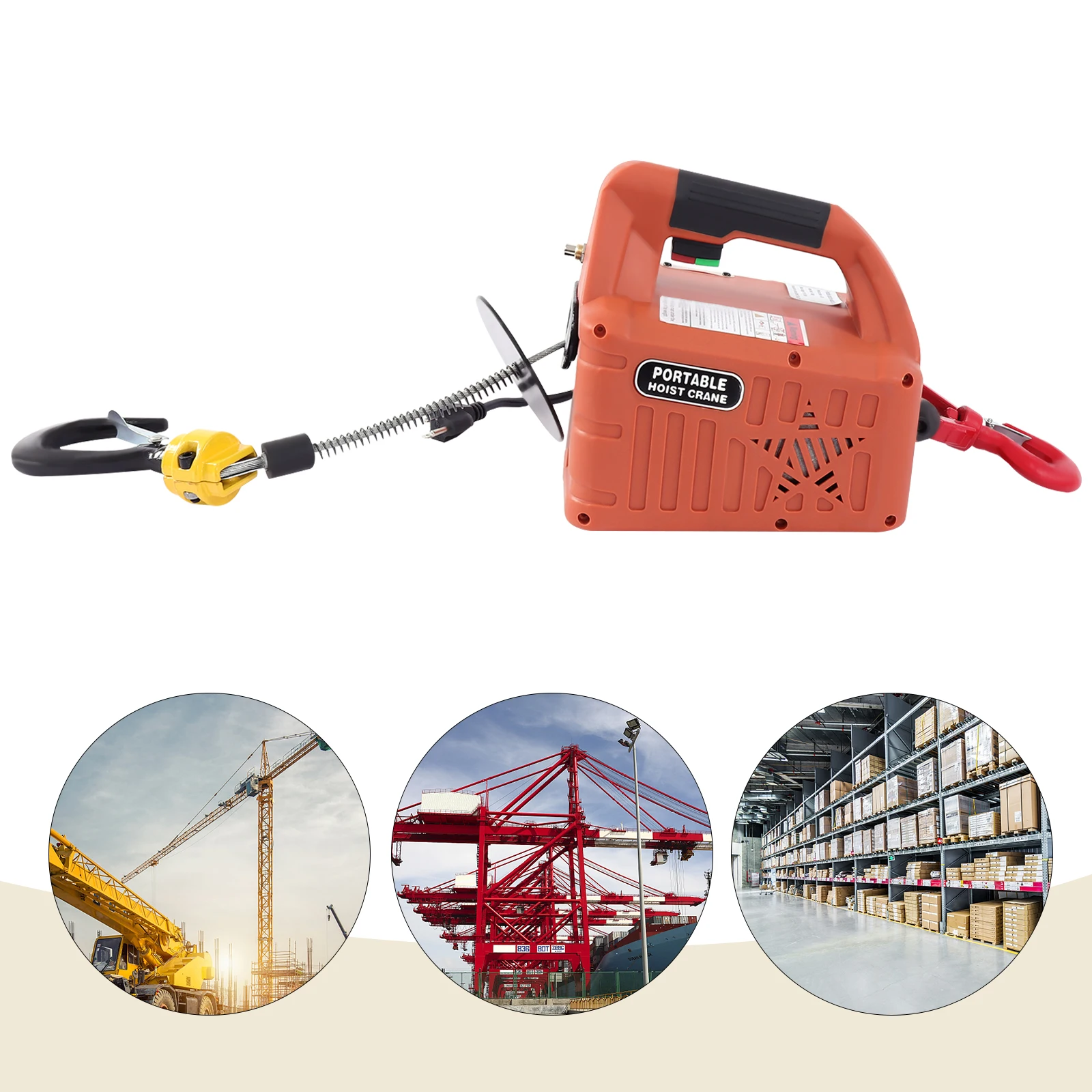 รอกไฟฟ้าแบบพกพา 3 ใน 1 - รอกไฟฟ้ากว้าน - รอกไฟฟ้าควบคุมระยะไกลไร้สาย - รอกไฟฟ้า 440/660/1100 ปอนด์สําหรับยก