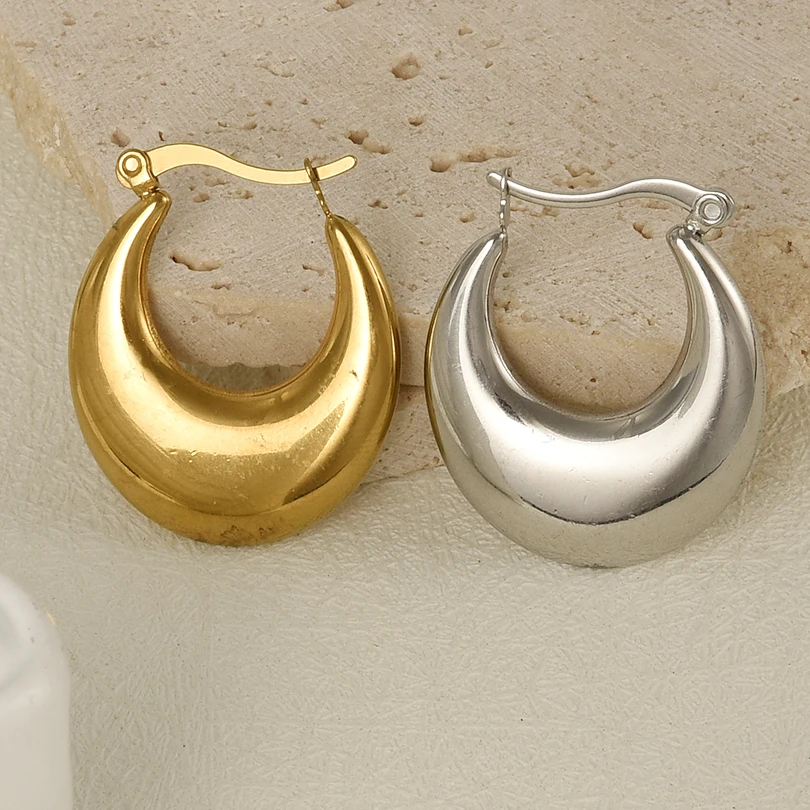 1/2pair Mix Stereoscopic Semicircle Geometry Stainless Steel Earrings For Women Men Accessories Dangle Earring Fashion Jewelry