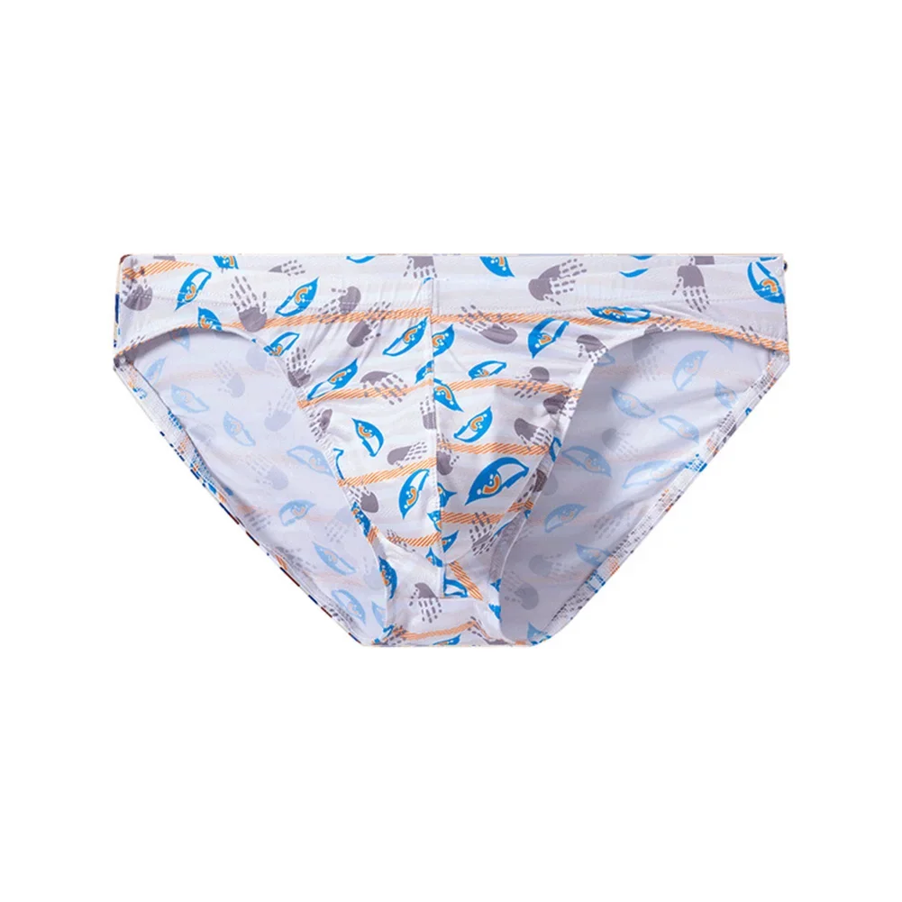 Men Quick Drying Loose Underwear Low-rise U Convex Pouch Briefs Print Underpants Sexy U Convex Pouch Boxers Briefs