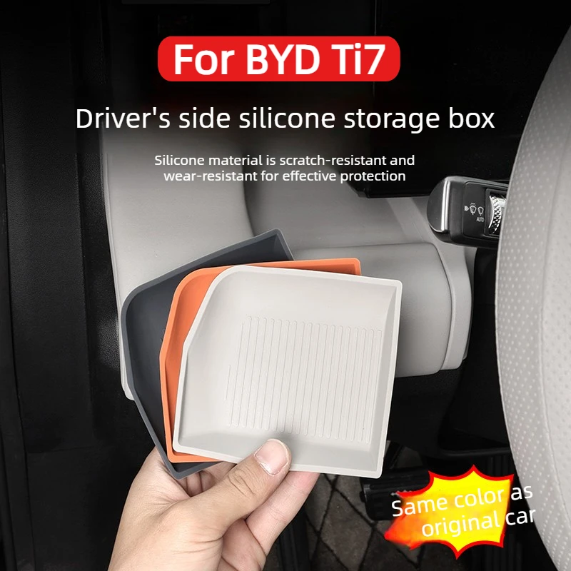 For BYD Ti7 Car Silicone Pads for Driver and Passenger Storage Boxes Anti-scratch and Anti-slip Car Interior Modify Accessories