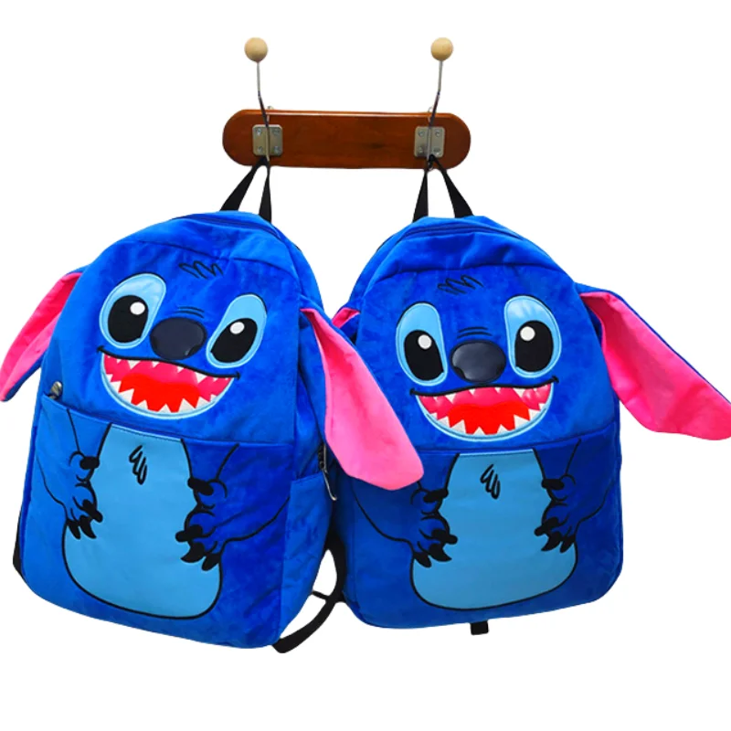 Disney Cartoon Stitch Mochila, Saco De Escola De Pelúcia Bonito, Design Criativo Ao Ar Livre, Alta Capacidade, Moda