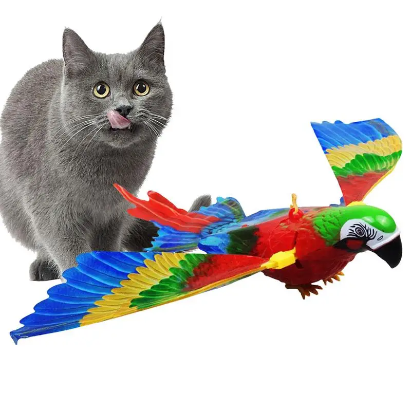 Simulation Bird Interactive Cat Toys Electric Hanging Eagle Flying Bird Cat Teasering Play Cat Stick Scratch Rope Pet Toys