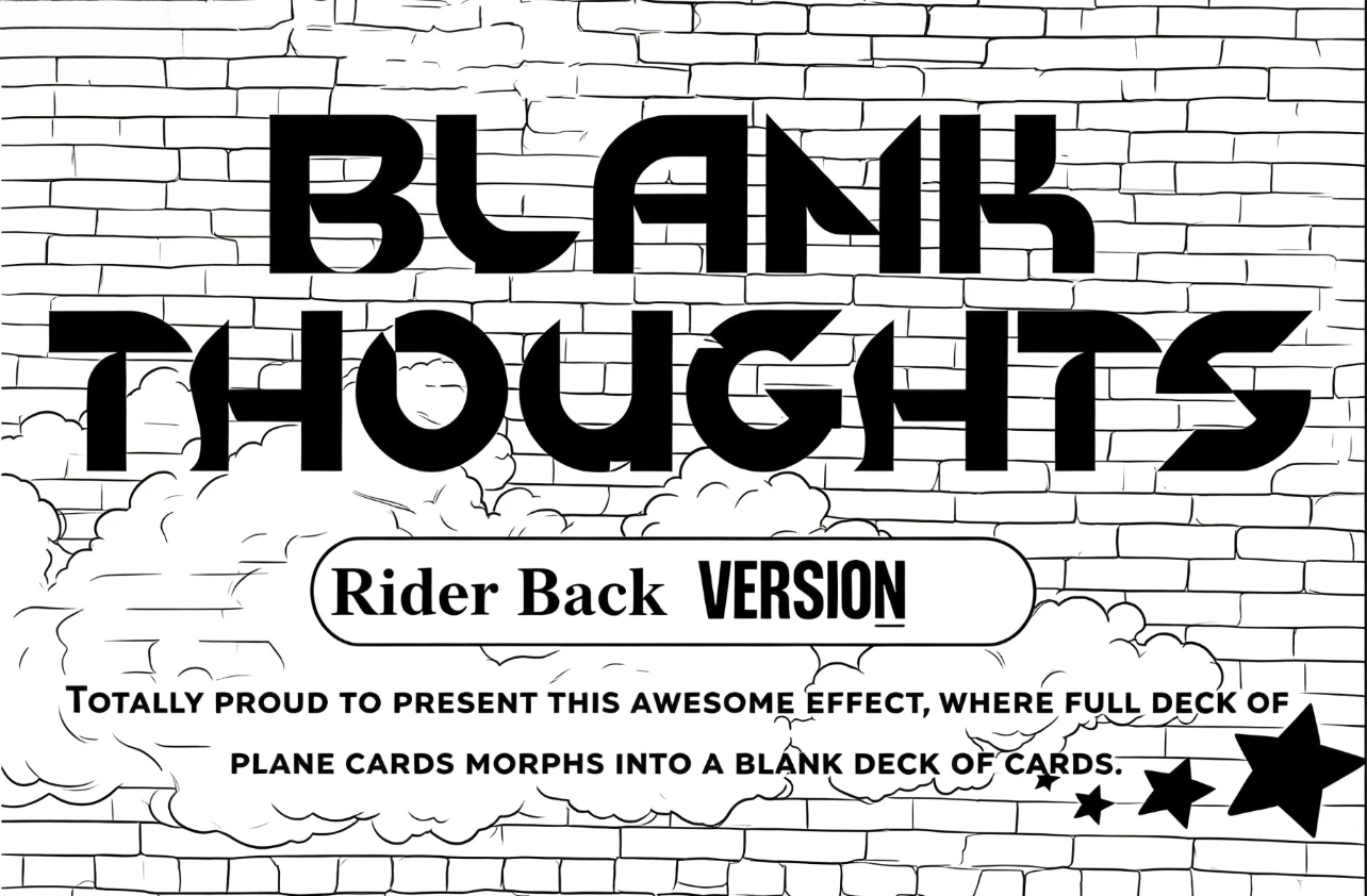 Blank Thoughts Rider Back Magic Trick Playing Card Close Up Magic Mentalism Illusion Gimmick Prop Professional Magician