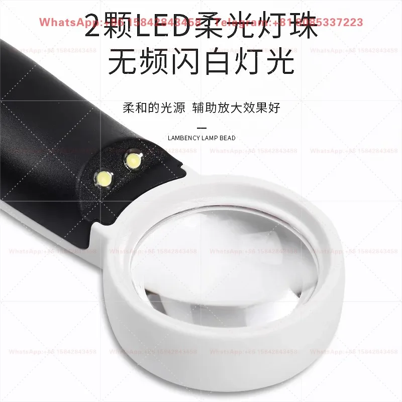100Pcs USB Rechargeable 40X LED Illuminated Handheld Magnifier with HD Lens