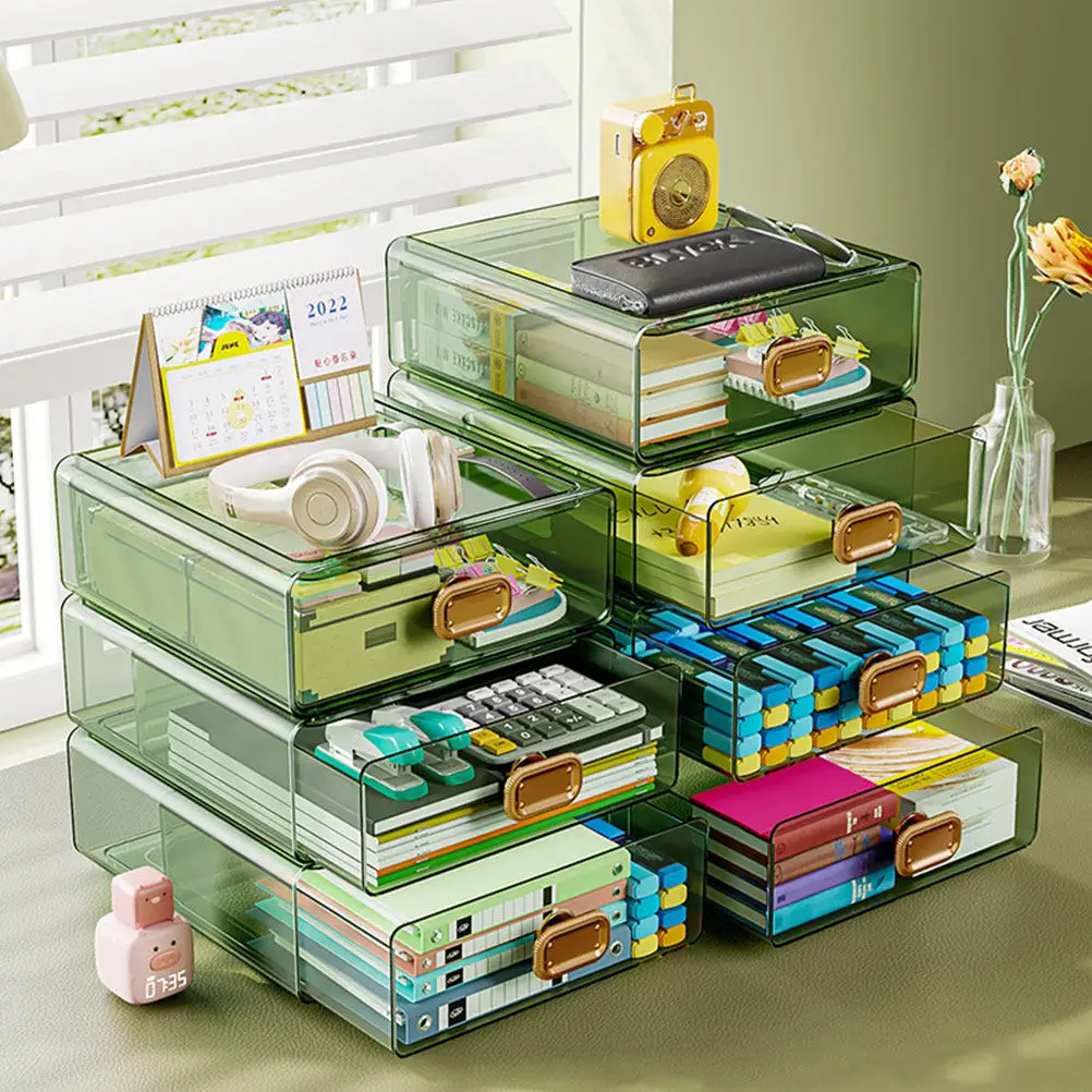 Premium Drawer Type Transparent Storage Box for Cosmetics Lipstick Nail Polish Jewelry Sundries Desktop Organizer Stationery