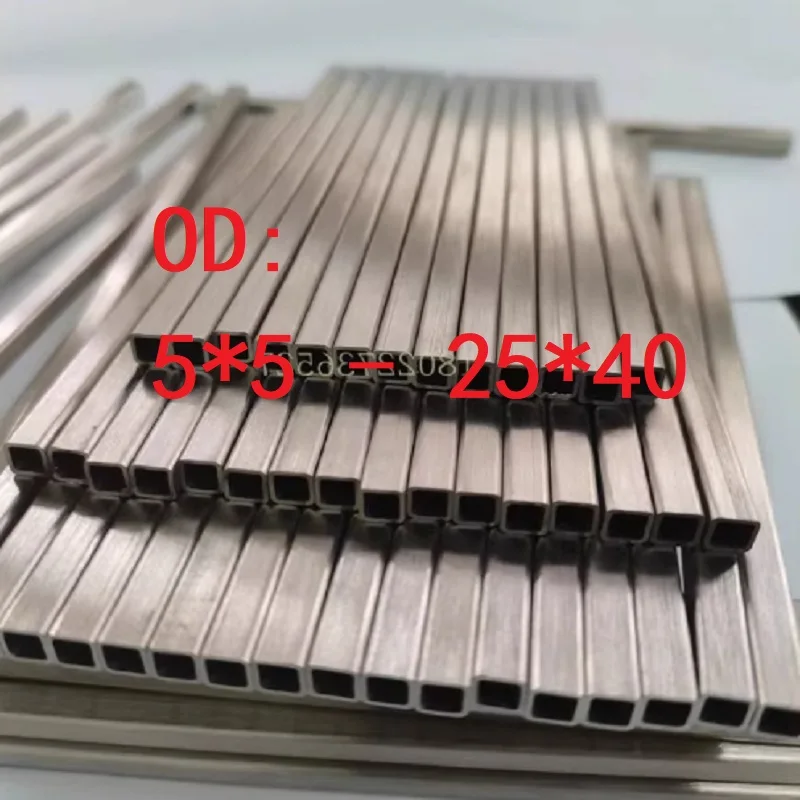 1PC Stainless Steel Square Tube Rectangular Pipe Hollow Rod Small Large 5x5-25x50mm Length 100 250 500mm