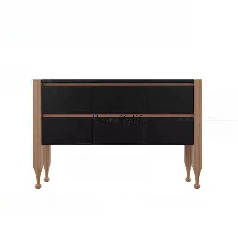 

French retro solid wood chest antique bedroom wall storage cabinet
