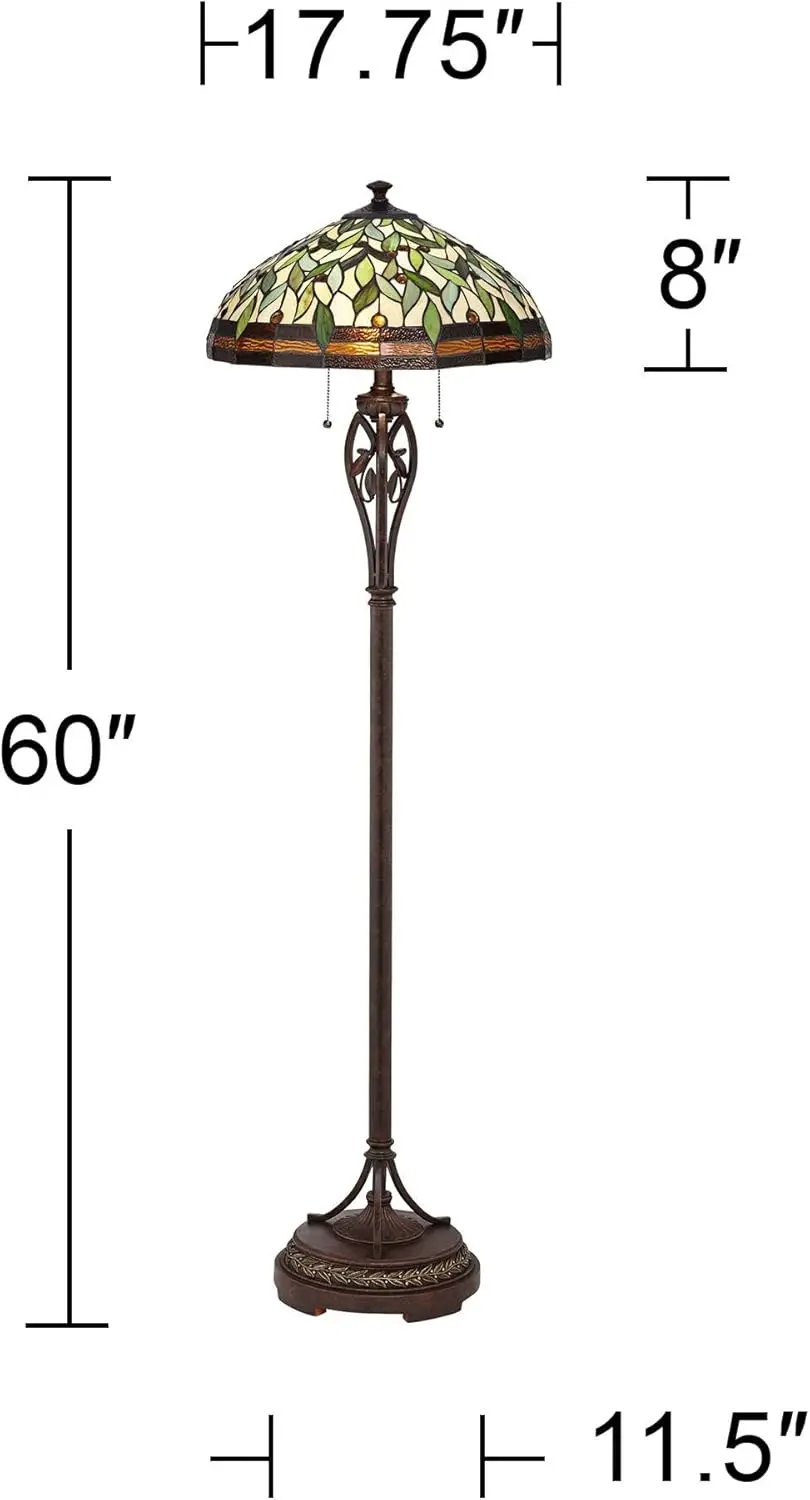 Leaf and Vine II Traditional Victorian Tiffany Style Floor Standing Lamp 60