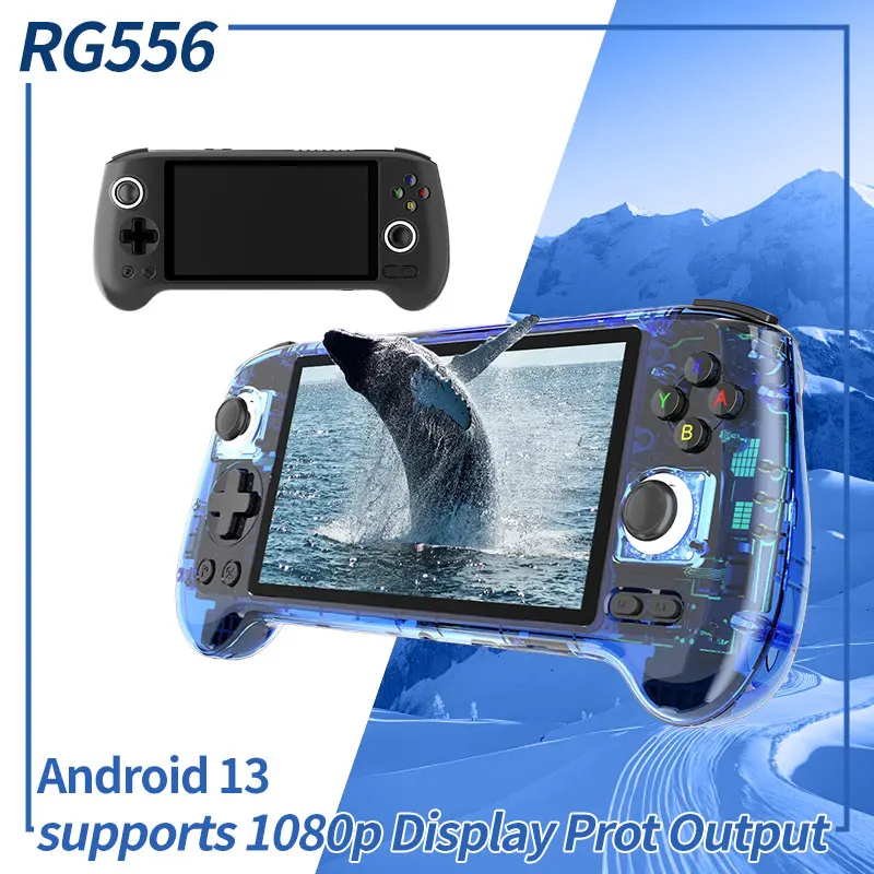 Anbernic RG556 Handheld Game Console, 5.48 "Tela AMOLED, Jogador do jogo Android 13, Resolução 1080x1920, 8 GB, LPDDR4X, 128 GB, BT5.0