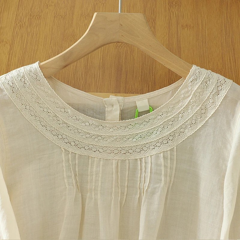 

Двусторонние носимые летние хлопковые женские свободные кроя с кружевной отделкой, защита от ультрафиолета, круглые Ne Seven Sve, обычная длина