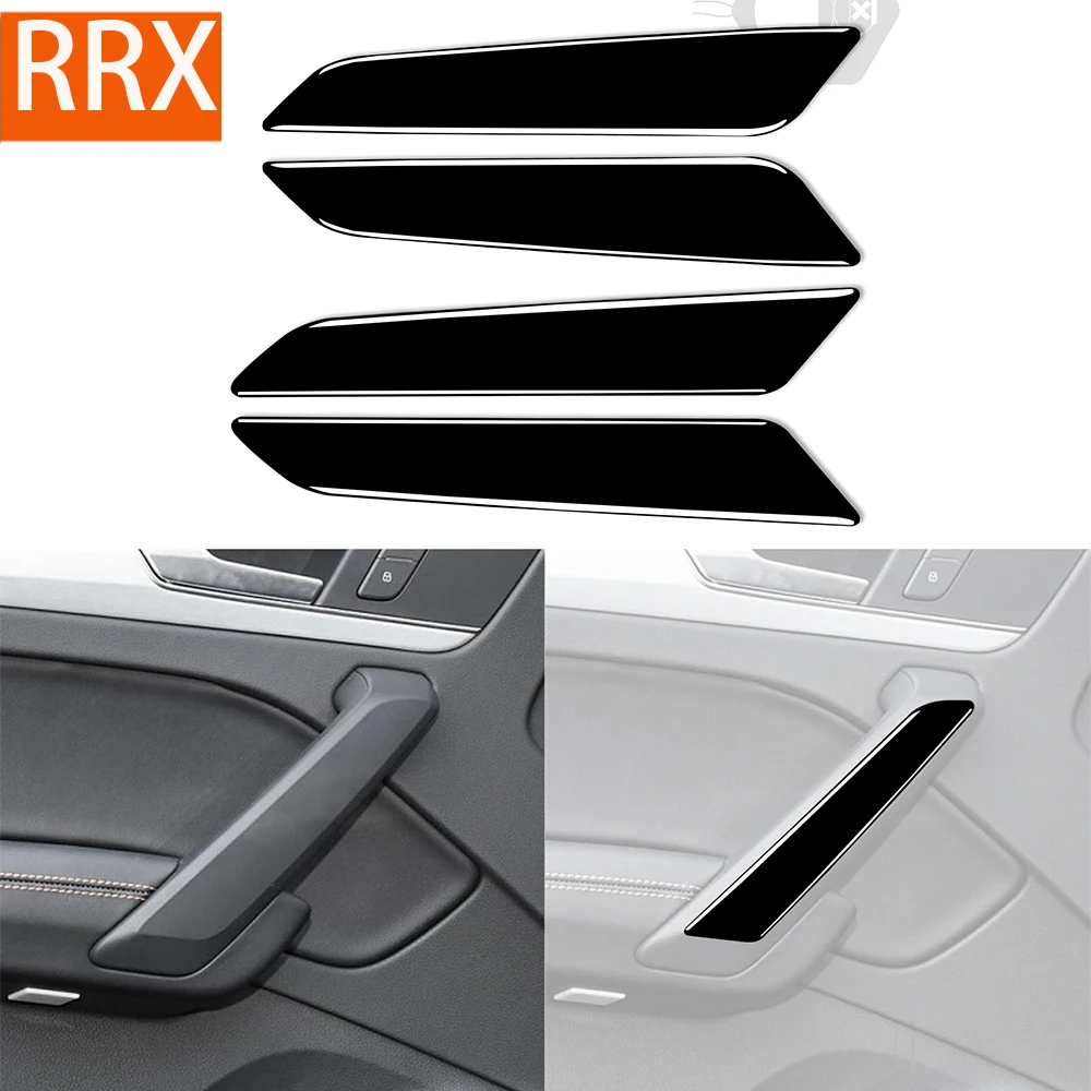 

For Audi Q5L 2018 2019 2020 2021 2022 2023 Door Armrest Panel Cover Trim Piano Black Sticker Car Interior Accessories