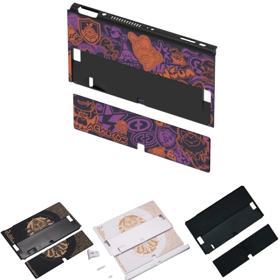 Replacement Bottom Case For Nintend Switch Oled Console With Back Stand For NS Oled Gaming Theme Protective Shell Cover White