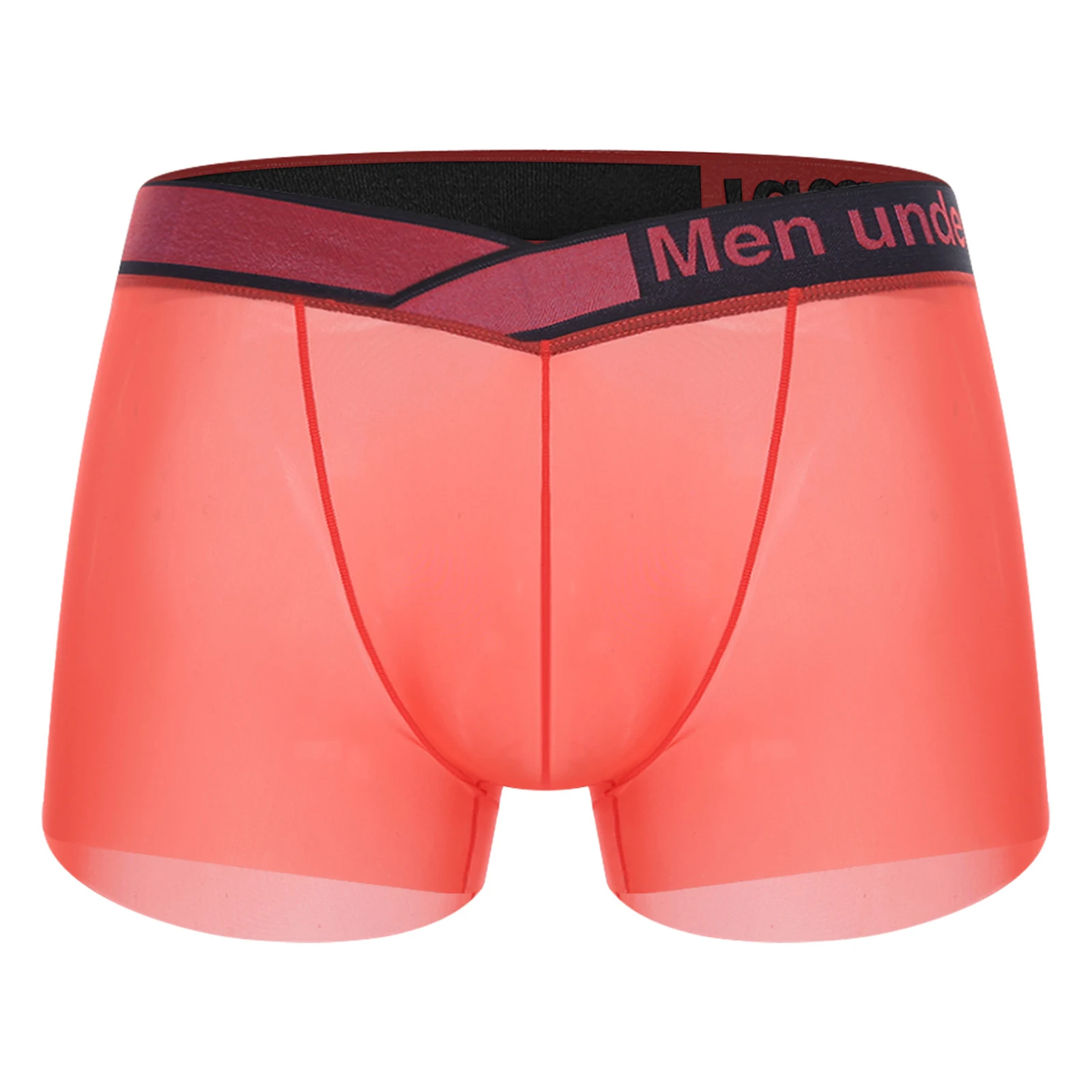 

Men Silky Low Rise Boxer Shorts Elastic Waistband Bulge Pouch Underwear Thin Breathable Underpants for Daily Private Underwear