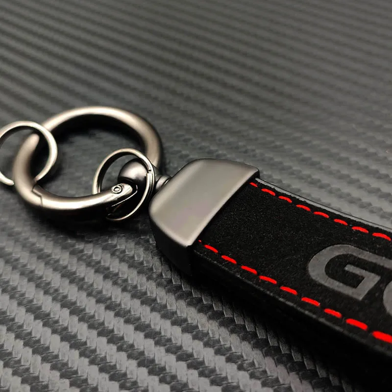 2026 Hot For Volkswagen VW Luxury Suede Leather Car Keychain For VW Golf 4 5 6 7 2 1 MK2 MK4 MK6 MK7 R32 GTD R Line Jetta GLI TS view 5