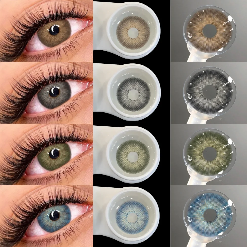 FUNSACHY 1 Paar METATRON Farbkontaktlinsen für Augen, braune Augenkontakte, graue Schüler, jährliche Verwendung, Damenkosmetik, farbige Augenlinse